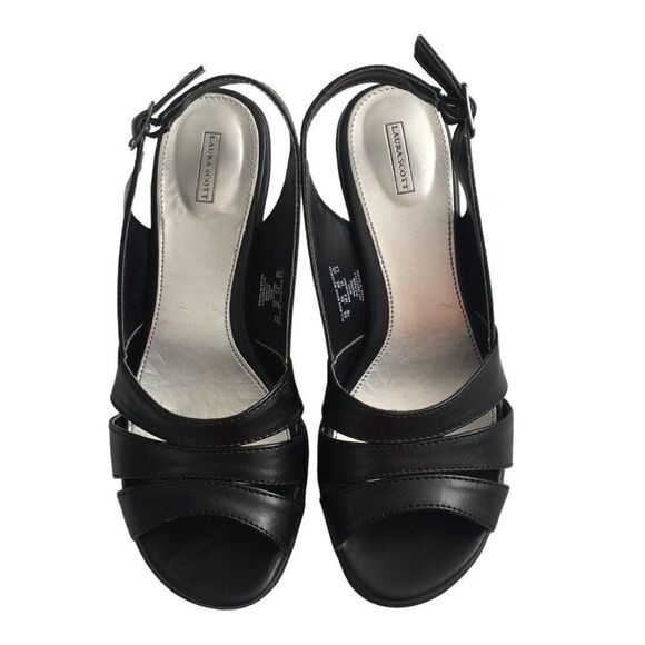 Laura Scott Shoes - Laura Scott Woman black dress slingback strap shoe